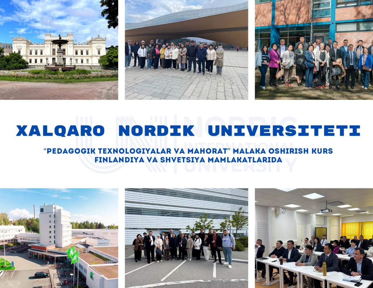 Oliy ta’lim, fan va innovatsiyalar vazirligi huzuridagi Oliy ta’lim tizimi kadrlarini qayta tayyorlash va malakasini oshirish instituti (BIMM)da va Finlandiya hamda Shvetsiyada bo'lib o'tadigan malaka oshirish kursiga taklif qilamiz!